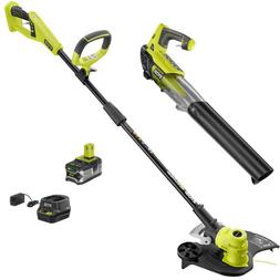 RYOBI 18V Cordless String Trimmer Edger Jet Fan Blower Combo